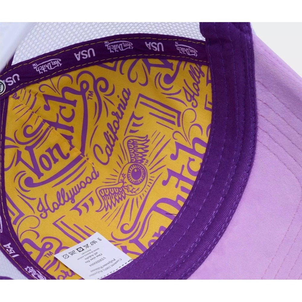 NEW Von Dutch Grape Light‎ Purple Velvet white Mesh Trucker SnapBack Unisex hat - Picture 5 of 8